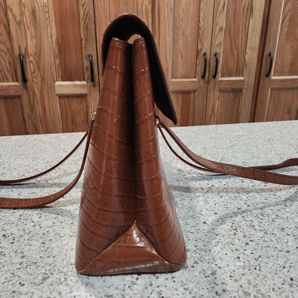 Vintage Etienne Aigner Croc Embossed Satchel Purse Bag - Picture 14 of 16